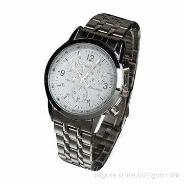 Men's Alloy Case Wristwatch with Steel-disc Band